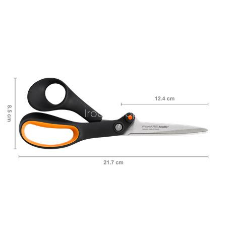 Olló, barkács, 21 cm, FISKARS "Amplify", fekete