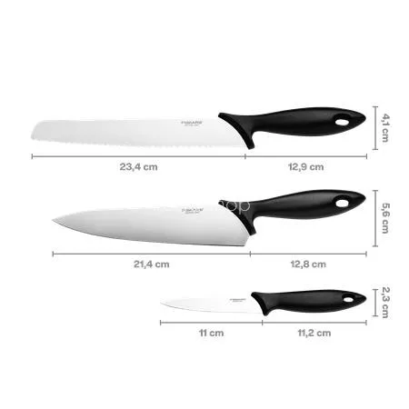 Késkészlet, kezdő, 3 darabos, FISKARS "Essential"