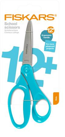 Olló, iskolai, 18 cm, FISKARS,  türkizkék