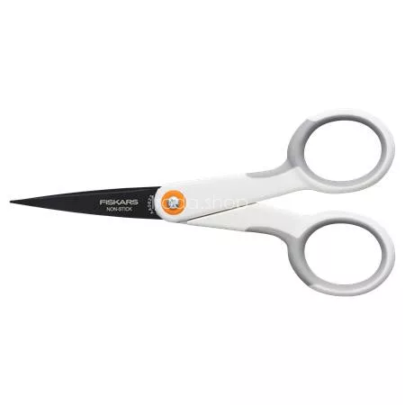 Olló, általános, tapadásmentes, 13 cm, FISKARS "MicroTip Titanium", fehér