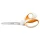 Olló, általános, 23 cm, FISKARS "RazorEdge Softgrip", narancssárga-fehér
