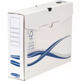   Archiválódoboz, A4, 80 mm, FELLOWES "Bankers Box Basic", kék-fehér