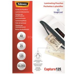   Meleglamináló fólia, 125 mikron, A5, fényes, 25 db, FELLOWES