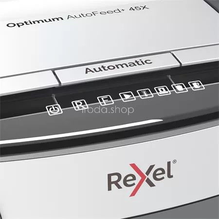 Iratmegsemmisítő, konfetti, 45 lap, REXEL "Optimum AutoFeed 45X"