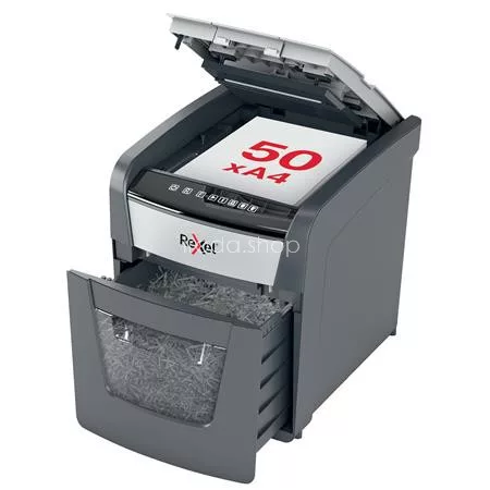 Iratmegsemmisítő, konfetti, 50 lap, REXEL, "Optimum AutoFeed+ 50X"