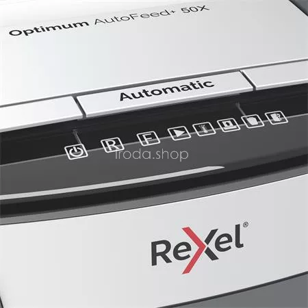 Iratmegsemmisítő, konfetti, 50 lap, REXEL, "Optimum AutoFeed+ 50X"