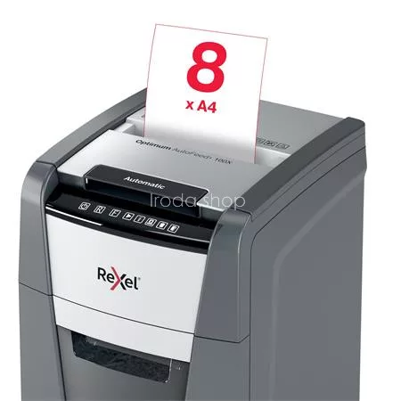 Iratmegsemmisítő, konfetti, 100 lap, REXEL "Optimum AutoFeed+ 100X"