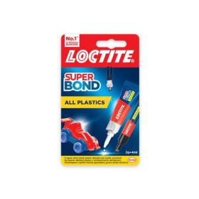   Pillanatragasztó gél, 2 g + 4 ml, HENKEL "Loctite Super Bond Plastik"