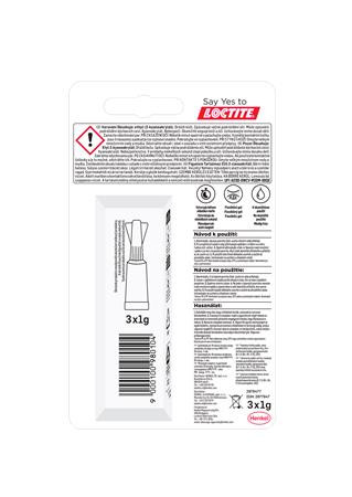 Pillanatragasztó gél, 3 x 1 g, HENKEL "Loctite Super Bond POWER Gél Mini Trio"