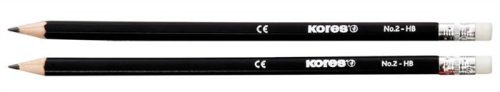 Grafitceruza radírral, HB, hatszögletű, KORES