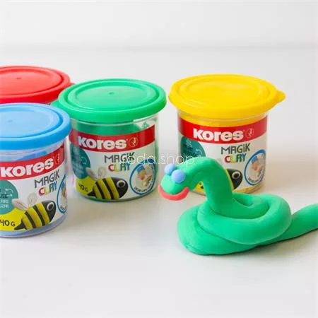 Gyurma,160 g, levegőre száradó, 4 szín, KORES "Magic Clay"