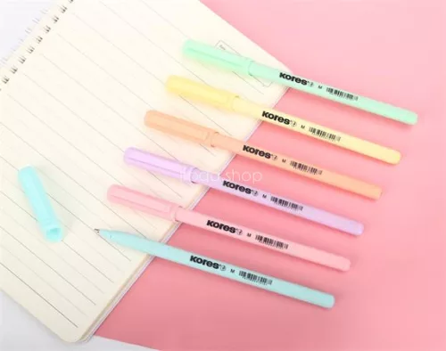 Golyóstoll, 1,0 mm, kupakos, háromszögletű, KORES "KOR-M Pastel", kék