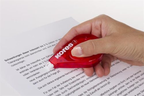 Hibajavító roller, 4,2 mm x 15 m, KORES "Roll On", piros