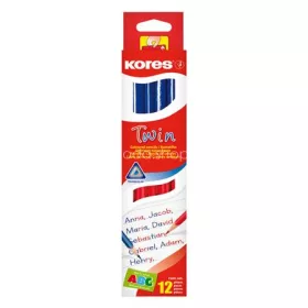   Postairón, háromszögletű, KORES "Twin", kék-piros