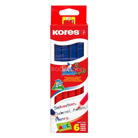 Postairón, háromszögletű, KORES "Twin Jumbo", piros-kék
