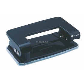   Lyukasztó, kétlyukú, 10 lap, fém, VICTORIA OFFICE, fekete