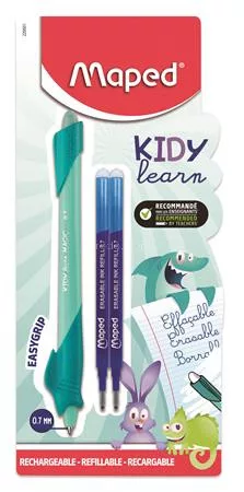 Írástanuló rollertoll, utántöltővel, 0,7 mm, radírozható, MAPED "KIDY Learn MAGIC", vegyes minták