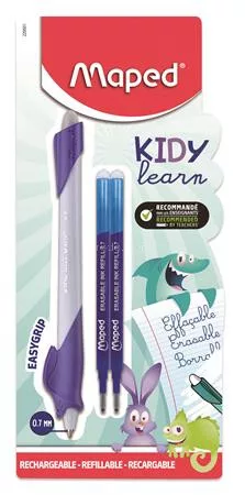 Írástanuló rollertoll, utántöltővel, 0,7 mm, radírozható, MAPED "KIDY Learn MAGIC", vegyes minták