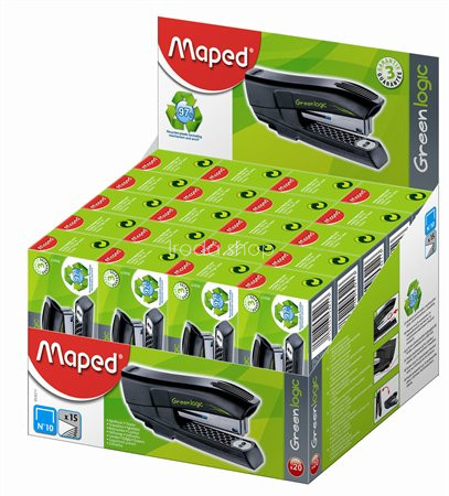 Tűzőgép, No. 10, 15 lap, MAPED "Greenlogic Pocket"