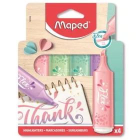   Szövegkiemelő készlet, 1-5 mm, MAPED "Fluo Peps Flex Pastel", pasztell szín, vegyes készletek