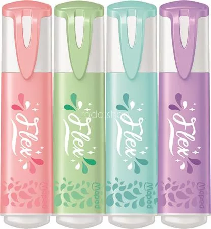 Szövegkiemelő készlet, 1-5 mm, MAPED "Fluo Peps Flex Pastel", pasztell szín, vegyes készletek