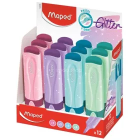   Szövegkiemelő display, 1-5 mm, MAPED "Glitter Fluo Peps", vegyes pasztell színek