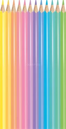 Színes ceruza készlet, háromszögletű, MAPED "Color'Peps Pastel", 12 különböző pasztell szín