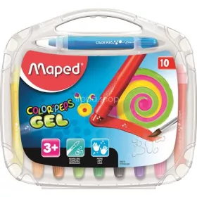   Zsírkréta, kitekerhető, MAPED "Color'Peps GEL", 10 különböző szín