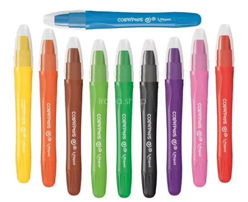 Zsírkréta, kitekerhető, MAPED "Color'Peps GEL", 10 különböző szín