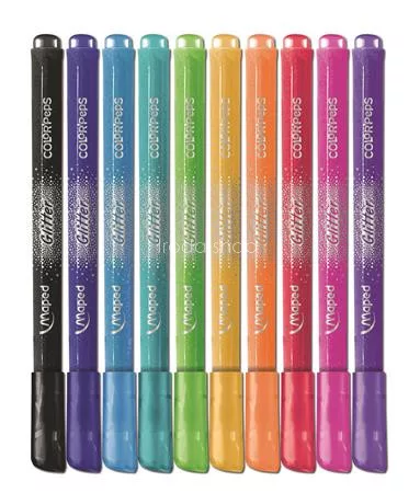 Filctoll készlet, 2,8 mm, csillámos, MAPED "Color'Peps Glitter", 10 különböző szín