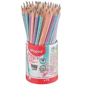   Grafitceruza radírral, ceruzatartó, HB, háromszögletű, MAPED "Black'Peps Pastel", vegyes pasztell színek