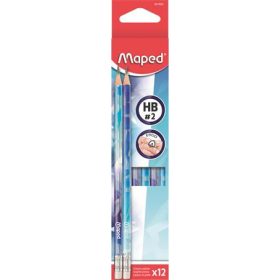   Grafitceruza radírral, HB, háromszögletű, MAPED "Arctic jégvilág"
