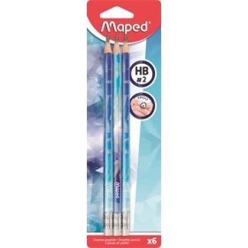   Grafitceruza radírral, HB, háromszögletű, MAPED "Arctic jégvilág", 6 db