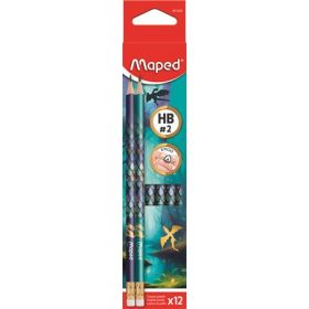   Grafitceruza radírral, HB, háromszögletű, MAPED "Dragon sárkány"