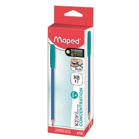   Írástanuló grafitceruza, HB, háromszögletű, szilikon vég, MAPED "Kidy Learn Concentration"