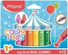 Zsírkréta, vastag, MAPED "Color'Peps MAXI Wax", 12 különböző szín
