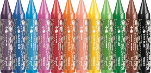 Zsírkréta, vastag, MAPED "Jungle Fever", 12 különböző színben