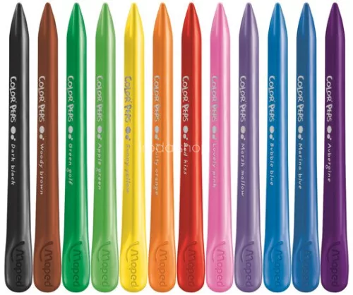 Zsírkréta, MAPED "Color'Peps" PlastiClean, 12 különböző szín