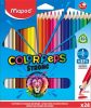 Színes ceruza készlet, háromszögletű, MAPED "Color'Peps Strong", 24 különböző szín
