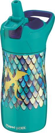 Kulacs, 430 ml, rozsdamentes acél, MAPED PICNIK "Concept Kids Dragon", sárkány