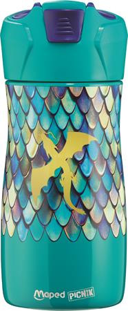 Kulacs, 430 ml, rozsdamentes acél, MAPED PICNIK "Concept Kids Dragon", sárkány