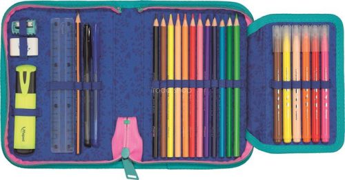 Tolltartó, töltött, klapnis, cipzáras, MAPED, trópusi