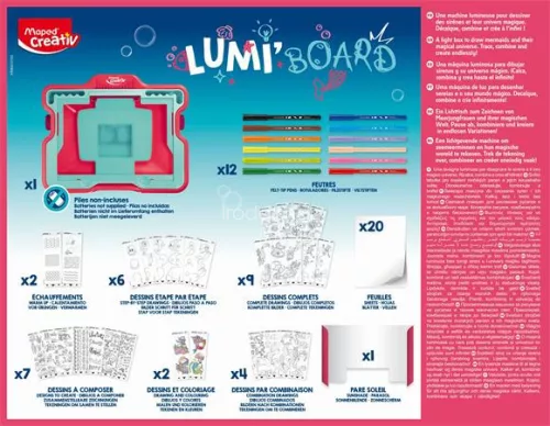 Kreatív rajzkészlet, hableány, MAPED CREATIV "Lumi Board"
