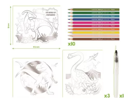 Akvarell festőkészlet, dinoszaurusz, MAPED CREATIV "Aqua Art"