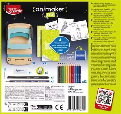 Animációkészítő készlet applikációval, Pop mini, MAPED CREATIV "Animaker Flip"
