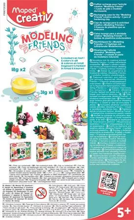 Modellező gyurmakészlet, levegőre száradó, MAPED CREATIV "Modeling Friends"