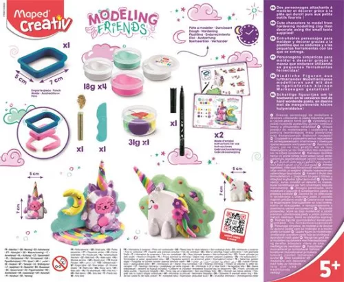 Modellező gyurmakészlet, levegőre száradó, mágikus, MAPED CREATIV "Modeling Friends Magical"