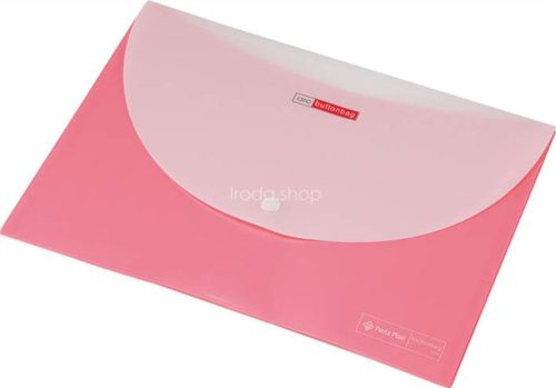 Irattartó tasak, A4, PP, patentos, két zsebes, 200 mikron, PANTA PLAST, rózsaszín