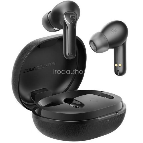 Bluetooth sztereó fülhallgató, v5.2, TWS, töltőtok, érintés vezérlés, zajszűrővel, vízálló, játékosoknak ajánlott, SoundPeats Life, fekete