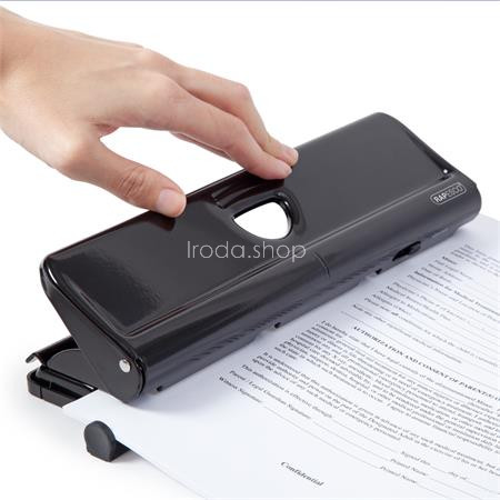 Lyukasztó, négylyukú, 22 lap, fém, RAPESCO "720", fekete